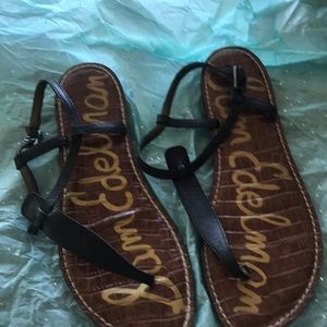Sam Edelman Thong Sandals Size 9 Black Leather
